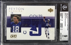 2001 Peyton Manning Indianapolis Colts Upper Deck Game Gear Jersey Card (Beckett Slabbed 9 Mint)