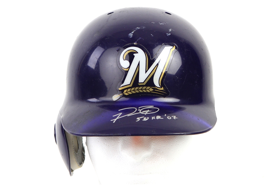 2007 (June 19) Prince Fielder Milwaukee Brewers Signed Game Worn Batting Helmet (MEARS LOA/JSA/MLB Hologram) 