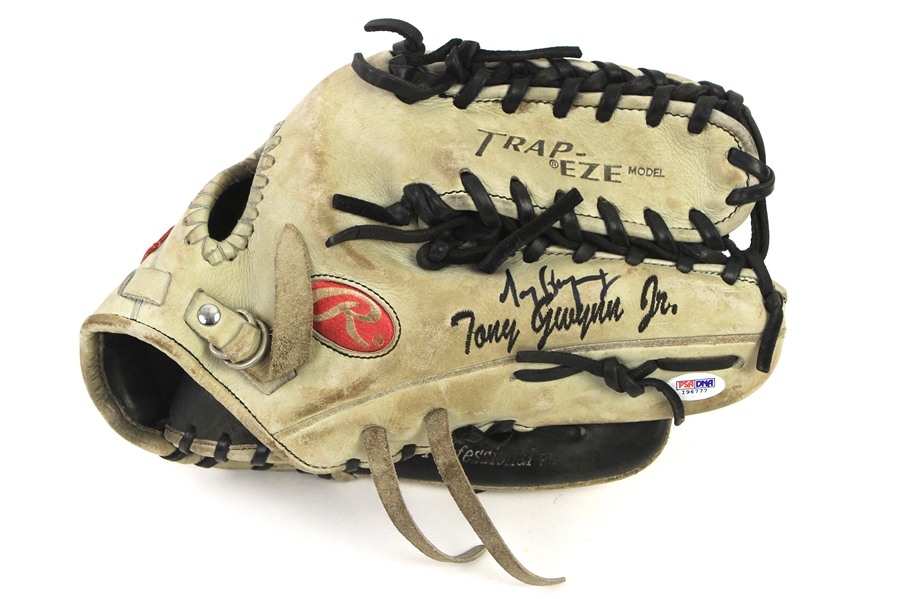 2008 Tony Gwynn Jr. Milwaukee Brewers Signed Rawlings Game Used Fielders Mitt (MEARS LOA & PSA/DNA & Player Letter)