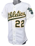 1989 Luis Polonia Oakland Athletics Game Worn Home Jersey (MEARS LOA)