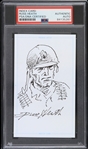 2018 Russ Heath Comic Artist Signed Original Art 3" x 5" Sketch Card (PSA/DNA Slabbed) 