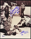 2000s Bobby Hull Glenn Hall Chicago Blackhawks Signed 8" x 10" Photo (Beckett)
