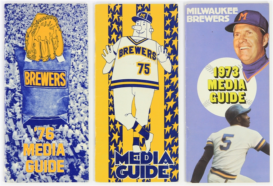 1973-76 Milwaukee Brewers Media Guides - Lot of 3