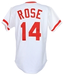 1985-86 Spectacular Pete Rose Cincinnati Reds Signed Game Worn Home Jersey (MEARS A10 / JSA)