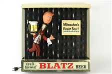 1960s Blatz Beer Running Waiter 17"x 17" Display