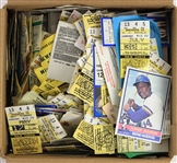 1980s-2000s Milwaukee Brewers County Stadium Miller Park Ticket/Stub/Parking Pass Collection - Lot of 500 + 1976 Topps Hank Aaron