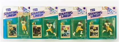 1988 Green Bay Packers MOC Starting Lineup Figures - Lot of 4 w/ Brent Fullwood, Mark Lee, Ken Davis & Phillip Epps