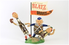 1953-65 Milwaukee Braves Blatz Beer "Brings You The Braves on TV" Advertising Display