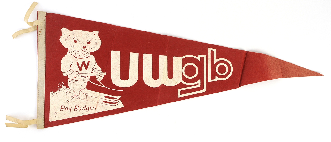 1960s UW Green Bay Bay Badgers Full Size 29" Pennant 