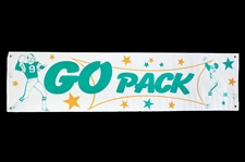 1980s Green Bay Packers "Go Pack" 18" x 71" Banner