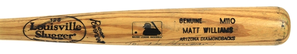 1999-2001 Matt Williams Arizona Diamondbacks Signed Louisville Slugger Professional Model Game Used Bat (MEARS LOA/JSA) 
