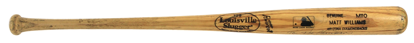 1999-2001 Matt Williams Arizona Diamondbacks Signed Louisville Slugger Professional Model Game Used Bat (MEARS LOA/JSA) 