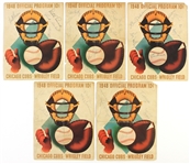 1948 Chicago Cubs Multi Signed Wrigley Field Game Programs - Lot of 5 w/ 34 Total Signatures
