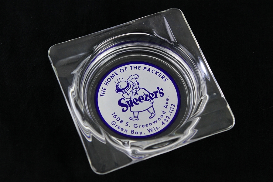 1960s Sneezers The Home of the Packers Glass Ashtray