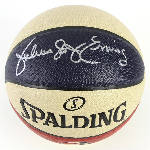 2015 Julius "Dr. J" Erving New York Nets Signed Spalding Official ABA Basketball (*JSA*)