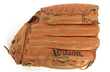 1988 Paul Mirabella Milwaukee Brewers Signed Wilson Game Used Mitt (MEARS LOA/JSA)