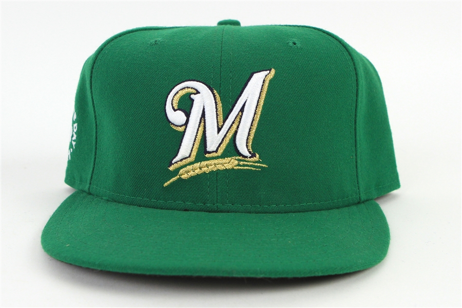 2011 Zach Braddock Milwaukee Brewers St. Patricks Day Cap (MEARS LOA/MLB Hologram)