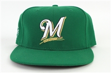 2011 Zach Braddock Milwaukee Brewers St. Patricks Day Cap (MEARS LOA/MLB Hologram)