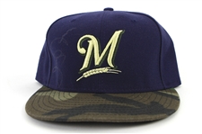2011 Jerry Narron Milwaukee Brewers Signed Game Worn Camouflage Cap (MEARS LOA/MLB Hologram/JSA)