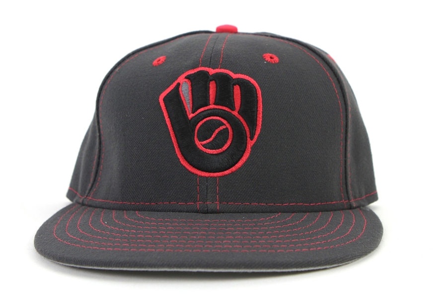 2016 (May 8) Alex Presley Milwaukee Brewers Game Worn Mothers Day Cap (MEARS LOA/MLB Hologram)