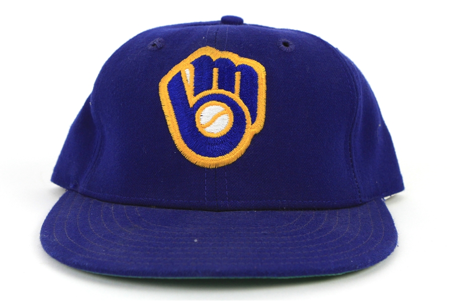 1988 Jeffrey Leonard Milwaukee Brewers Game Worn Cap (MEARS LOA)