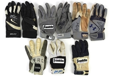 1980s-2000s Milwaukee Brewers Game Worn Batting Gloves - Lot of 9 (MEARS LOA/JSA)