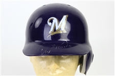 2016-17 Orlando Arcia Milwaukee Brewers Signed Game Worn Batting Helmet (MEARS LOA/JSA)