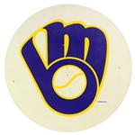 1980s-90s Milwaukee Brewers County Stadium 39" Circular Painted Stadium Sign (MEARS LOA)