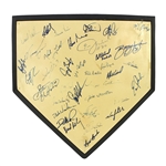 1990s Milwaukee Brewers Multi Signed Home Plate w/ 35 Signatures Including Bud Selig, Geoff Jenkins, Jim Gantner & More (JSA)