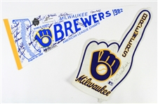 1980s-2000s Milwaukee Brewers Pennant Collection - Lot of 21 w/ 1982 Multi Signed & More