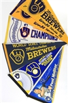 1980's-2000's Milwaukee Brewers Pennant Collection - Lot of 21 w/ 1982 Multi Signed & More