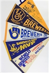 1980's-2000's Milwaukee Brewers Pennant Collection - Lot of 21 w/ 1982 Multi Signed & More