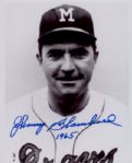 1965 Milwaukee Braves Johnny Blanchard Auto 8x10 B/W Photo *JSA*