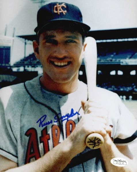 1959-60 Kansas City As Russ Snyder Auto 8x10 Color Photo *JSA*
