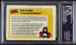 1979 Reb Brown Captain America (blue background) Signed LE Trading Card (PSA/DNA Slabbed)
