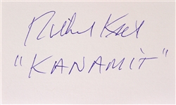1977/1979 Richard “Jaws” Kiel The Spy Who Loved Me/Moonraker (“Kanamit”) Signed LE 3x5 Index Card (JSA)