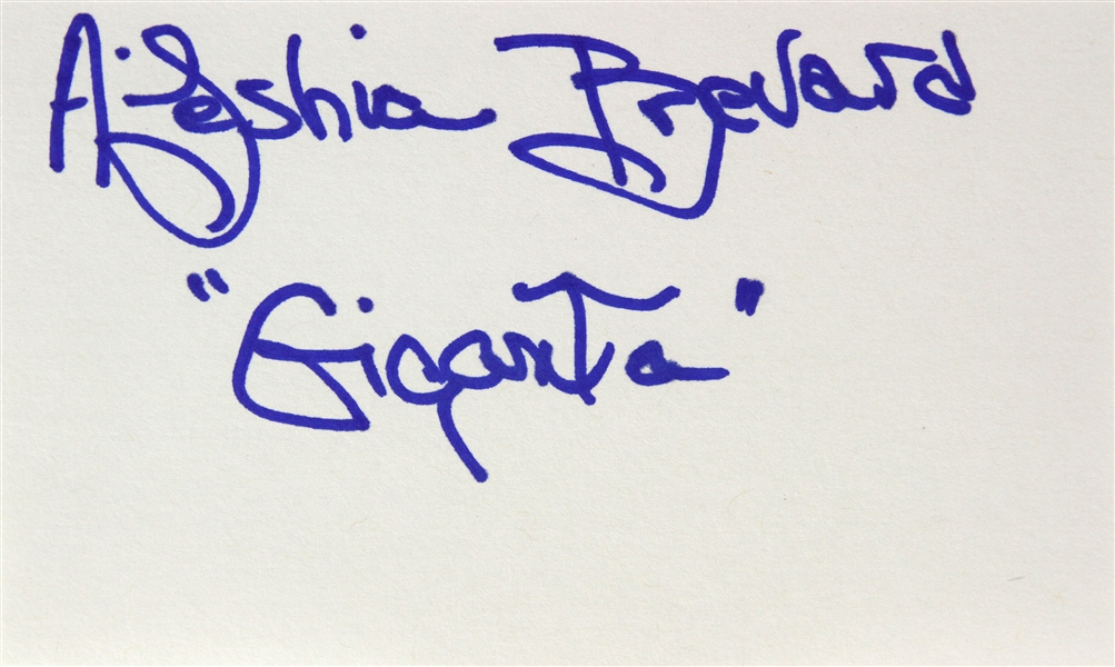1979 Aleshia Brevard Giganta “Legend of the Superheroes” Signed LE 3x5 Index Card (JSA)