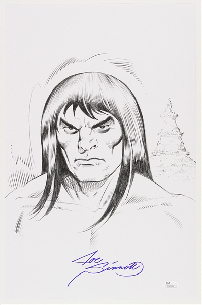 1980s Joe Sinnott Conan Pencil Commission Sketch Signed 11x17 Print (JSA) 