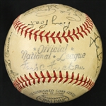 1948 New York Giants Team Signed ONL Frick w/ 23 Signatures Including Leo Durocher, Johnny Mize & More (*JSA Full Letter*)