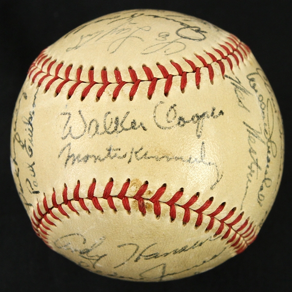 1948 New York Giants Team Signed ONL Frick w/ 23 Signatures Including Leo Durocher, Johnny Mize & More (*JSA Full Letter*)