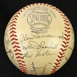 1948 New York Giants Team Signed ONL Frick w/ 23 Signatures Including Leo Durocher, Johnny Mize & More (*JSA Full Letter*)