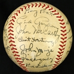 1948 New York Giants Team Signed ONL Frick w/ 23 Signatures Including Leo Durocher, Johnny Mize & More (*JSA Full Letter*)