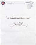 2011 Matt Garza Chicago Cubs Game Worn Road Jersey (MEARS LOA/MLB Hologram/Team Letter/Steiner)