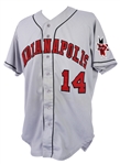 1999 Carlos Baerga Indianapolis Indians Signed Game Worn Road Jersey (MEARS LOA & PSA/DNA)