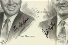 2001 Wisconsin Athletic Hall of Fame Multi Signed 20 x 27 Framed Lithograph w/ 5 Signatures Including Jim Taylor, Bud Selig & More (JSA) 34/250