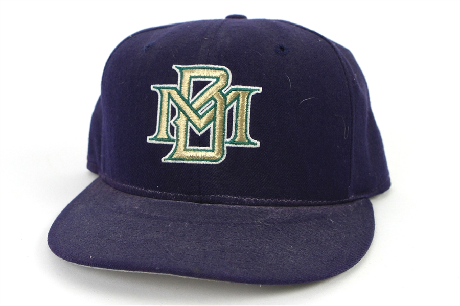 1996 Cris Carpenter Milwaukee Brewers Spring Training Game Worn Cap (MEARS LOA)