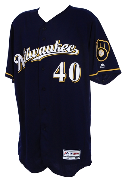 2017 Jason Lane Milwaukee Brewers Spring Training Jersey (MEARS LOA/MLB Hologram)