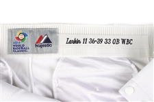 2013 Barry Larkin Brasil World Baseball Classic Home Uniform Pants (MEARS LOA)