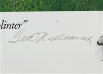 1990's Ted Williams Boston Red Sox Signed 34 x 42 Framed Lithograph (Williams Family Enterprises COA)