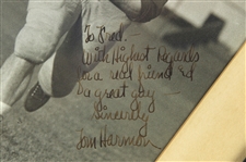 1940 Tom Harmon Michigan Wolverines Signed & Inscribed 9.5 x 12.5 Framed Photo (JSA)
